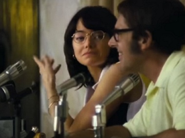 Battle of the Sexes trailer: Emma Stone, Steve Carell play tennis icons in this Oscar contender Battle of the Sexes trailer: Emma Stone, Steve Carell play tennis icons in this Oscar contender