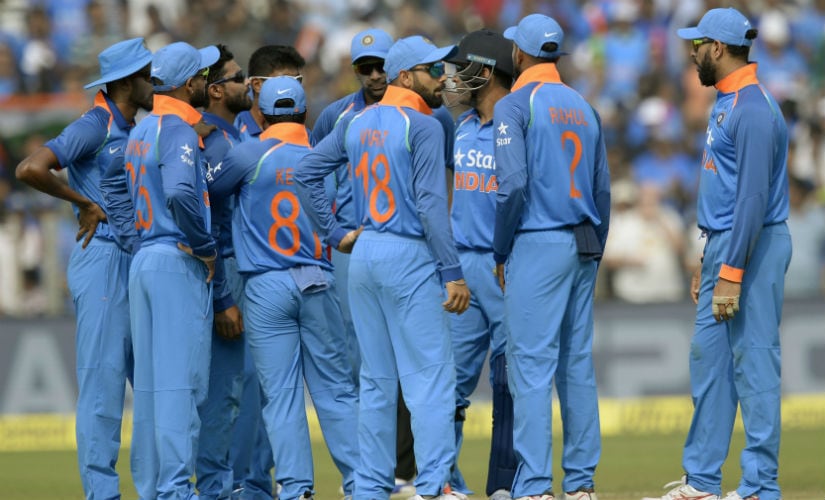 The Indian cricket team during the 1st ODI of the series against England at Pune in January, 2017. AFP