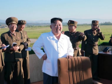North Korean leader Kim Jong-Un watches the test of a new-type anti-aircraft guided weapon system organised (representational image). KCNA/ Reuters