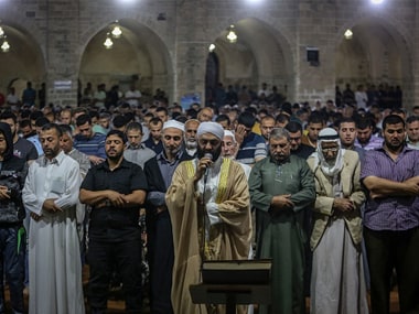 Muslims perform the first 'Tarawih' prayer on the eve of Ramadan in Gaza. Getty Images