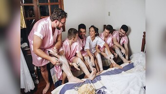 Bridesmaids or Bros? A Brazilian bride has male friends fill in for pre-wedding rituals
