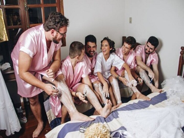 Bridesmaids or Bros? A Brazilian bride has male friends fill in for pre-wedding rituals