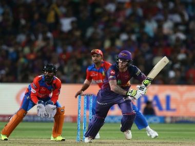 RPS' Ben Stokes bats during his century against Gujarat Lions in Pune. Sportzpics