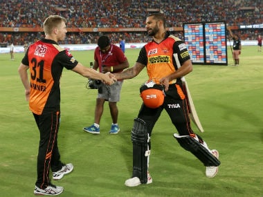 David Warner (L) and Shikhar Dhawan have been phenomenal for Sunrisers Hyderabad at the top of the order. Sportzpics