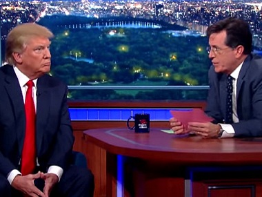 Donald Trump calls Stephen Colbert un-funny, talent-less; Colbert responds with another dig Donald Trump calls Stephen Colbert un-funny, talent-less; Colbert responds with another dig