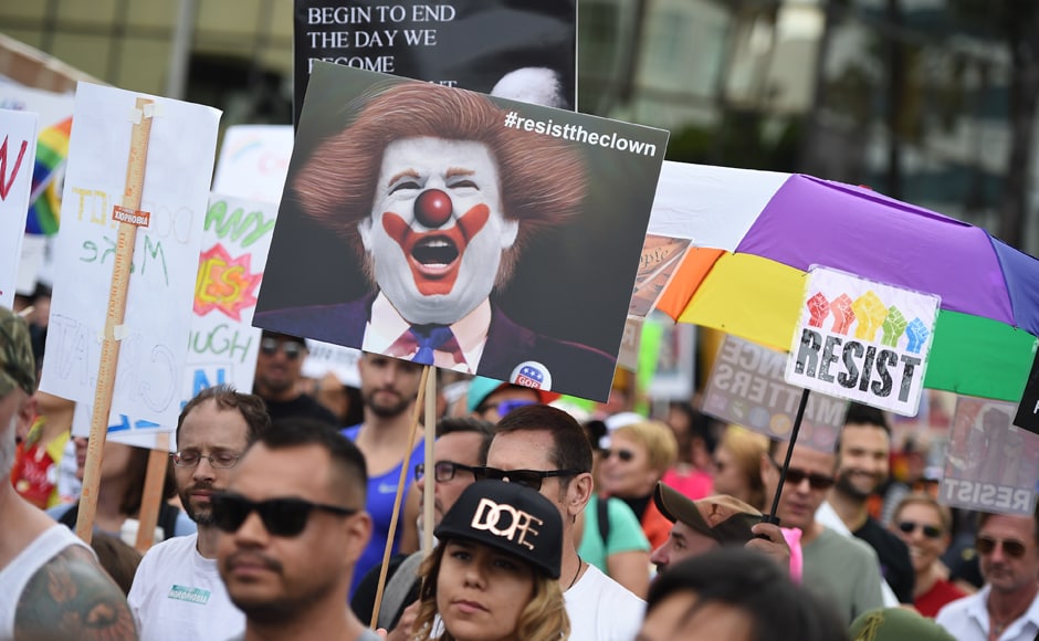 The Gay Pride Parade was replaced by a resist march on 11 June 2017 and was endorsed by virtually every major national advocacy group working on behalf of LGBT Americans. AFP The Gay Pride Parade was replaced by a resist march on 11 June 2017 and was endorsed by virtually every major national advocacy group working on behalf of LGBT Americans. AFP