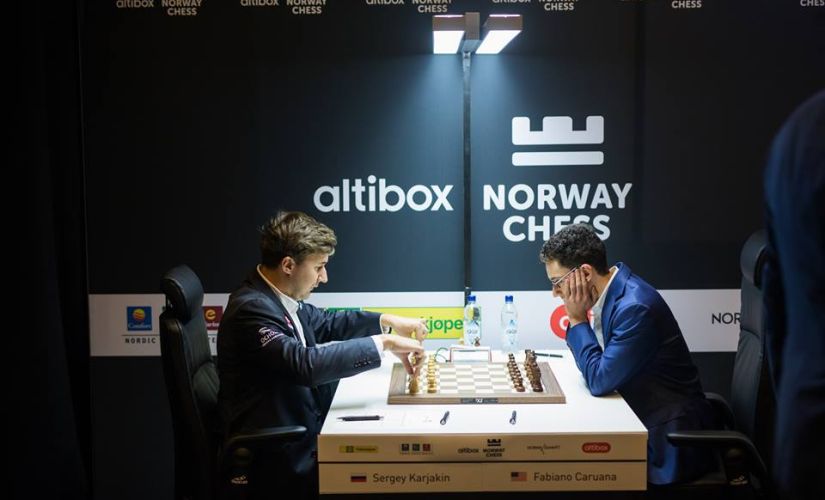 Karjakin and Caruana prepping up before the action began. (image courtesy: Lennart Ootes)