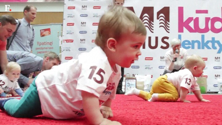 Watch: Lithuania crowns fastest crawling toddler