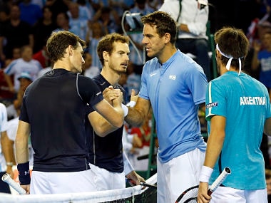 File image of Andy Murray and with Argentina's Juan Martin del Potro.Reuters