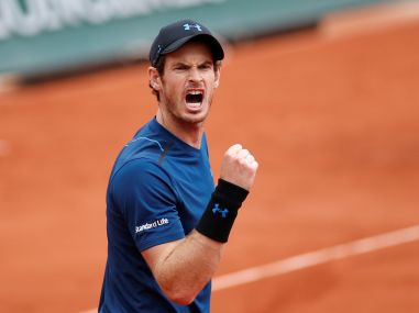 Andy Murray celebrates during his third round match against Juan Martin Del Potro. Reuters