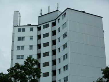A general view shows a high-rise residential building from which Wuppertal evacuated around 80 people. Reuters
