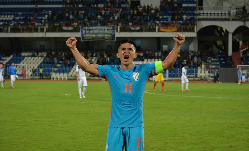 Sunil Chhetri will play his 100th match for India against Kenya on Monday. Twitter/ @IndianFootball