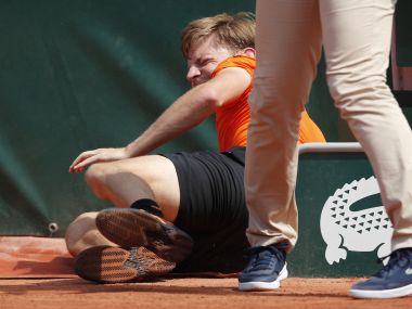 French Open 2017: David Goffin retires after injuring ankle, players sorry for 'freak accident' French Open 2017: David Goffin retires after injuring ankle, players sorry for 'freak accident'