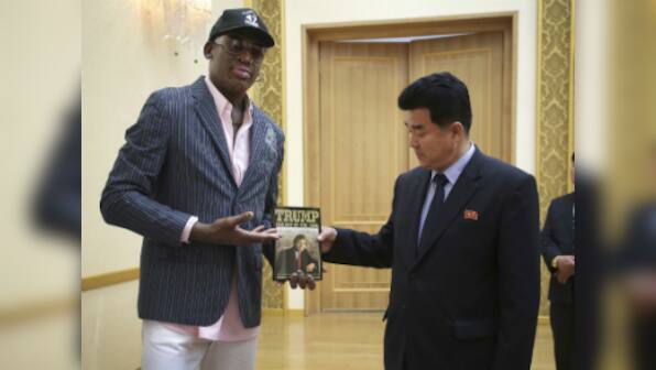 Ex-NBA star Dennis Rodman returns from 'real good trip' to North Korea, gifts Trump book to sports minister