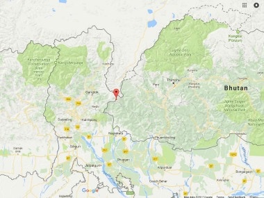A map of the disputed Doklam area. Google Maps