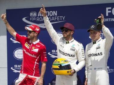 Mercedes driver Lewis Hamilton clinched pole position while Sebastian Vettel came in second. AP