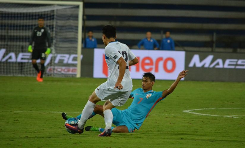 India staved off constant pressure from Kyrgyz Republic to emerge winners. Twitter/ @IndianFootball