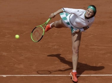 Jelena Ostapenko in action at the French Open. AP