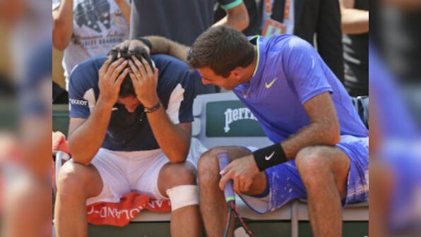 French Open 2017: Juan Martin del Potro advances after Nicolas Almagro's tearful withdrawal