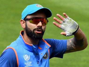 India captain Virat Kohli leaves a training session at Edgbaston cricket ground in Birmingham on June 3, 2017, ahead of the ICC Champions Trophy cricket match between Pakistan and India. / AFP PHOTO / PAUL ELLIS / RESTRICTED TO EDITORIAL USE