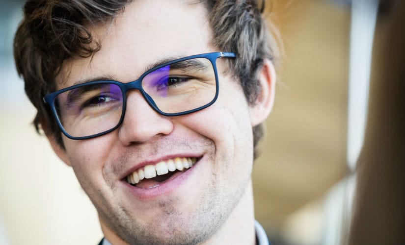 Ninth place in a super tournament is not a normal result for Magnus Carlsen, but he kept himself in good spirits. Image courtesy: Lennart Ootes