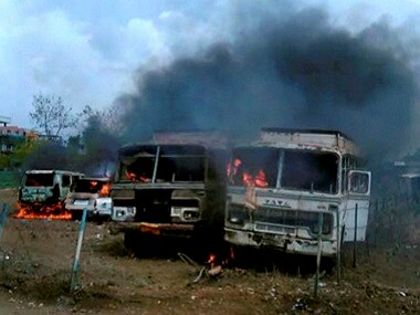 File image of the sort of violence caused by the Madhya Pradesh farmers' stir. PTI