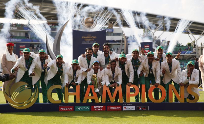 Pakistan celebrate winning the ICC Champions Trophy. Reuters