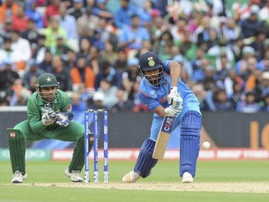 Rohit Sharma bats against Pakistan at Edgbaston on Sunday. AP Photo