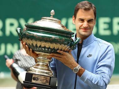 Roger Federer after winning the Halle Open on Sunday.