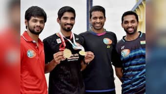 Kidambi Srikanth, B Sai Praneeth, HS Prannoy felicitated by Telangana governor