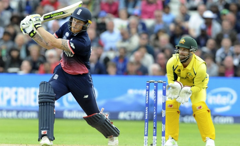 England's Ben Stokes plays a shot en route to his match-winning century against Australia at Edgbaston. AP