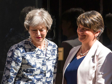 Theresa May signs deal with DUP: Arlene Foster, war-hardened Northern Ireland leader, is set to 'confound critics' Theresa May signs deal with DUP: Arlene Foster, war-hardened Northern Ireland leader, is set to 'confound critics'