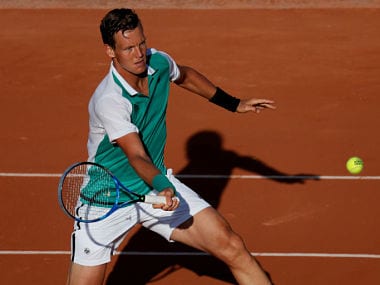 Tomas Berdych during his French Open first round match. Reuters