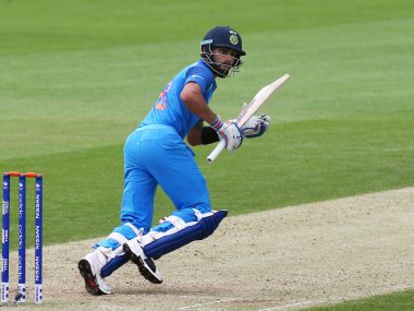 India's Virat Kohli in action during a Champions Trophy warm-up match against New Zealand May 28. AFP