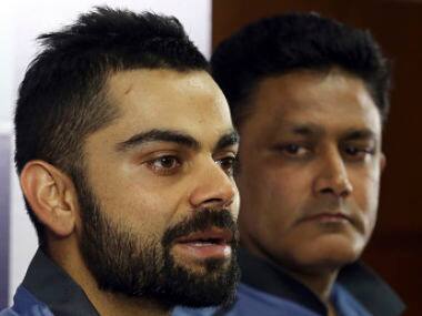 Indian cricket team head coach Anil Kumble and captain Virat Kohli. AP
