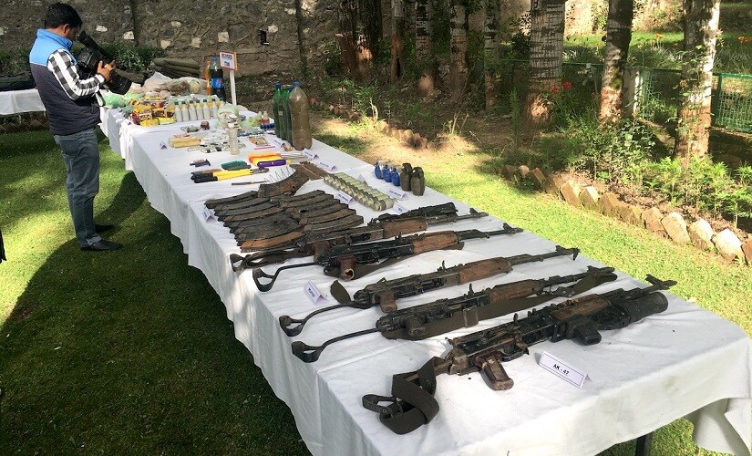 Weapons, eatables, medicines and Rs 9,000 recovered from militants. Firstpost/Sameer Yasir