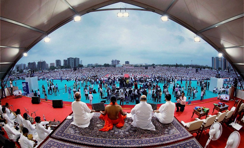 Over 54,000 turn up at International Day of Yoga in Ahmedabad, set new Guinness record Over 54,000 turn up at International Day of Yoga in Ahmedabad, set new Guinness record