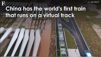Watch: China unveils world's first "trackless" train
