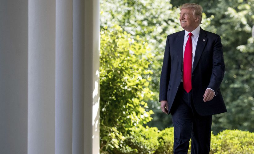 US President Donald Trump in the White House to speak about US role in the Paris climate change accord. AP