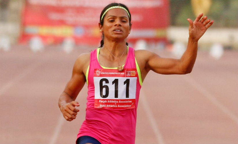 Dutee Chand at the Federation Cup. Image courtesy: Sojan Philips