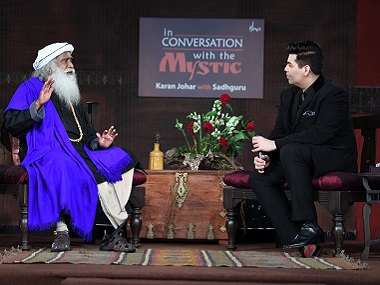 Karan Johar's conversation with Jaggi Vasudev was a spiritual spin on Koffee With Karan Karan Johar's conversation with Jaggi Vasudev was a spiritual spin on Koffee With Karan