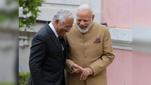 Narendra Modi presents OCI card to Portugal's Indian-origin prime minister Antonio Costa