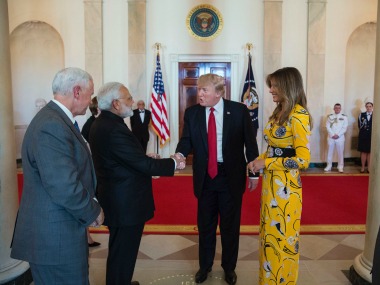 Narendra Modi in Washington, DC: PM gifts Abraham Lincoln stamps, hand-woven shawls to Donald Trump Narendra Modi in Washington, DC: PM gifts Abraham Lincoln stamps, hand-woven shawls to Donald Trump