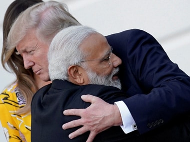 Prime Minister Narendra Modi with President Donald Trump as the former departs from the White House on Monday. Reuters