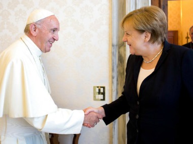 Pope Francis meets German chancellor Angela Merkel to discuss multilateral relations, Paris Agreement Pope Francis meets German chancellor Angela Merkel to discuss multilateral relations, Paris Agreement