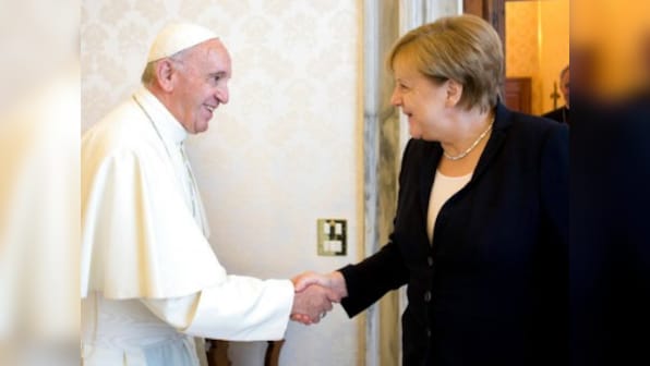 Pope Francis meets German chancellor Angela Merkel to discuss multilateral relations, Paris Agreement