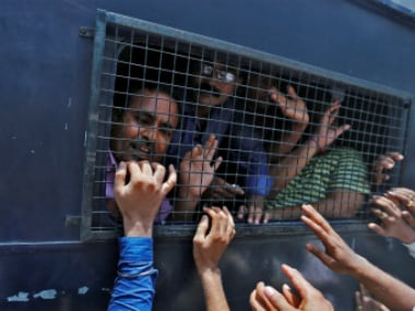 File photo of prisoners being taken to prison in a police van in Ahmadabad (representational image). Reuters