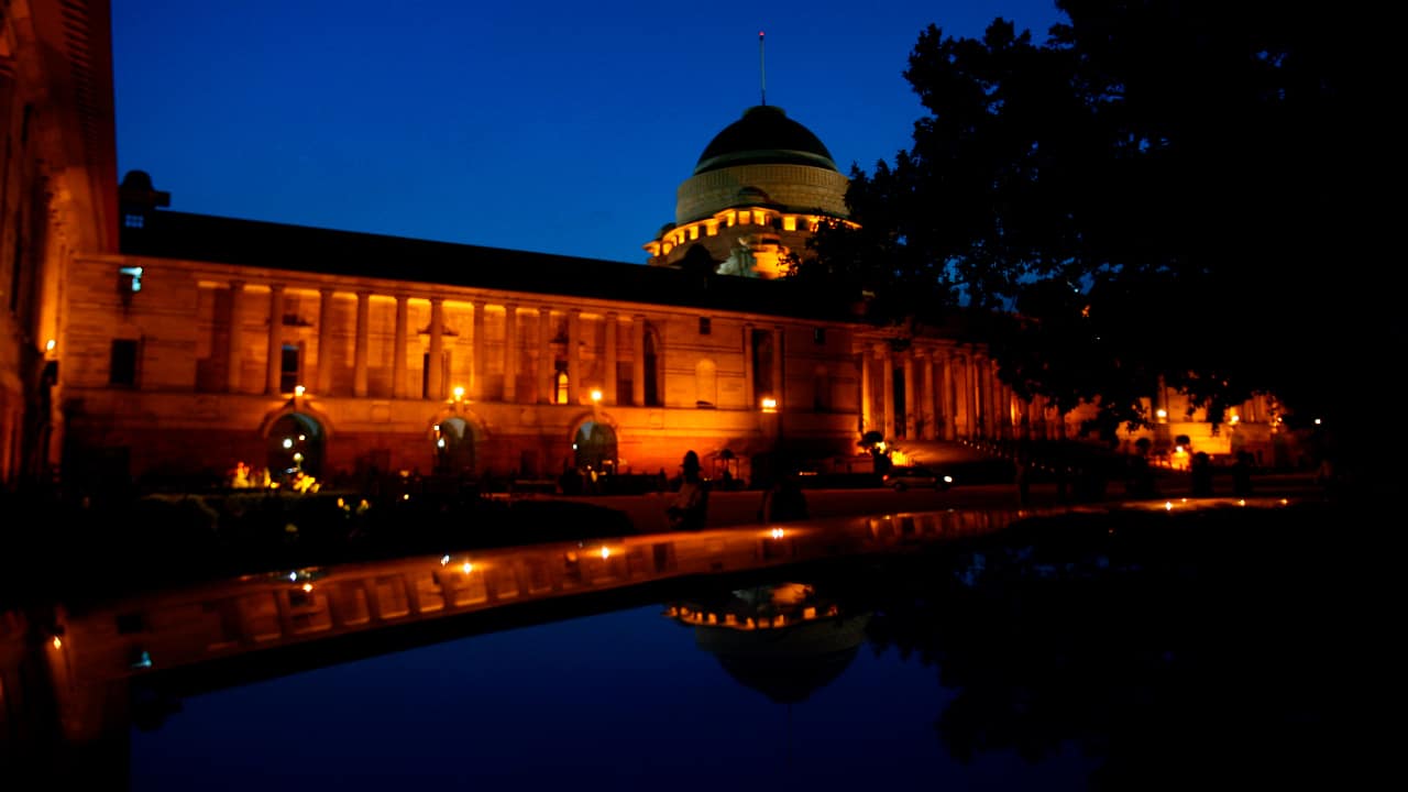 A view of India's presidential palace Rashtrapati Bhawan is seen during the evening in New Delhi. Reuters