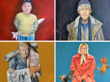 Donald Trump as a refugee? Syrian artist portrays world leaders in as vulnerable migrants Donald Trump as a refugee? Syrian artist portrays world leaders in as vulnerable migrants