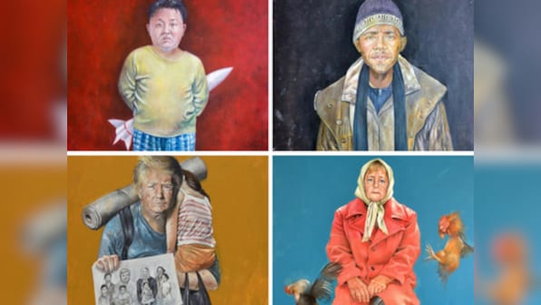 Donald Trump as a refugee? Syrian artist portrays world leaders in as vulnerable migrants